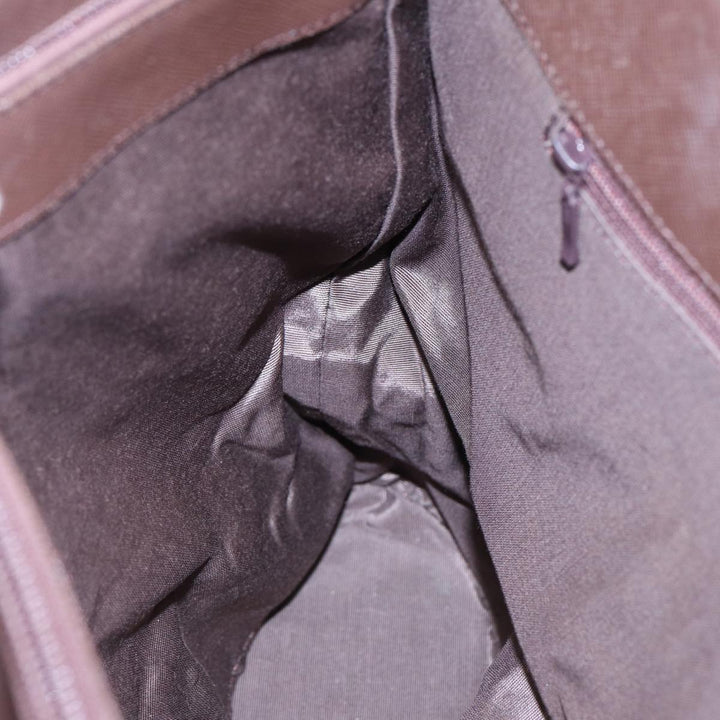Burberry Nova Check Tote Bag Canvas Beige Brown Silver Auth 87632
