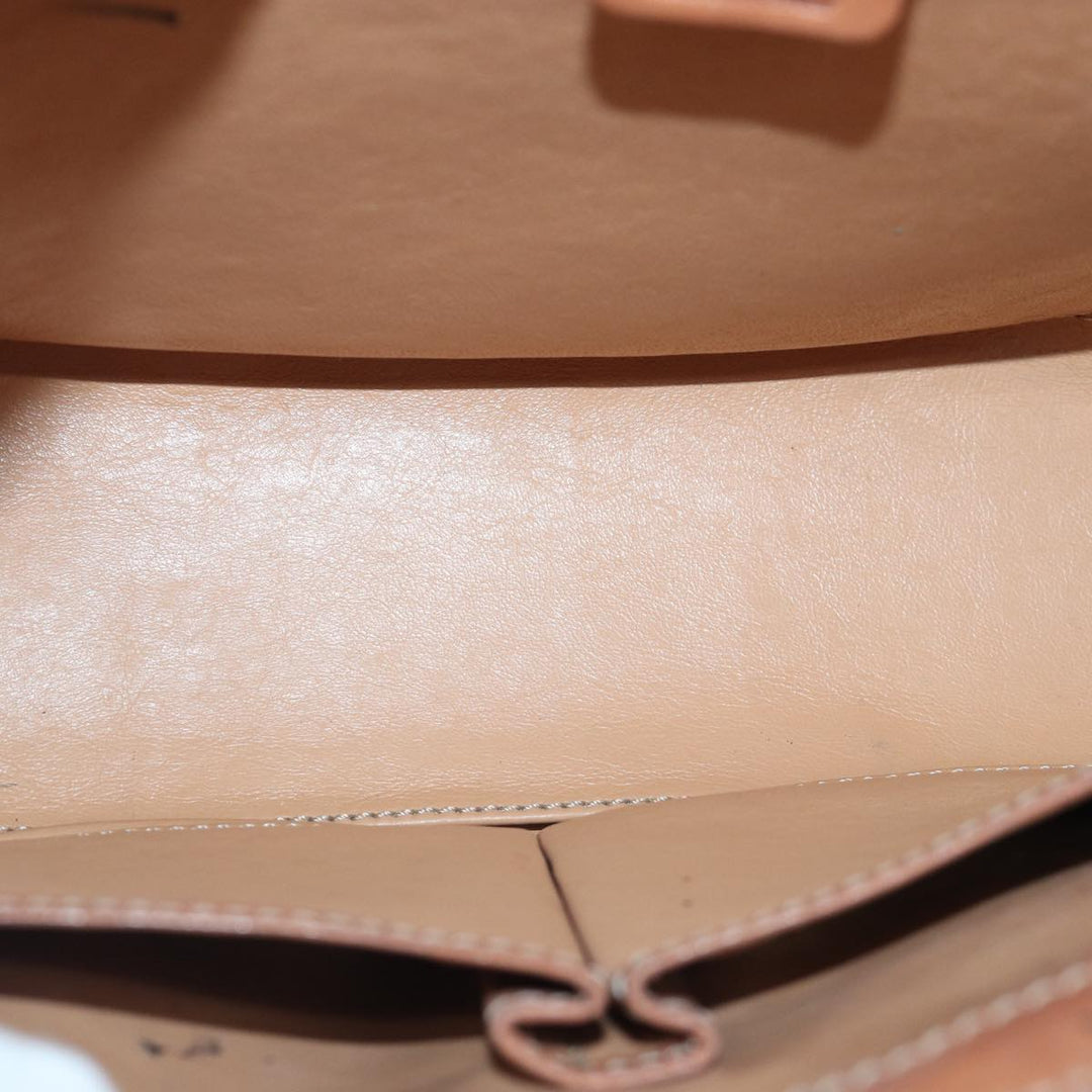 Celine Macadam Canvas Hand Bag PVC Leather Beige Auth 87640