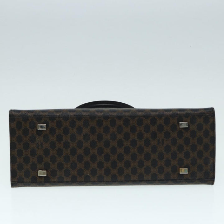 Celine Macadam Canvas Hand Bag PVC Leather 2way Brown Black Auth 87641A
