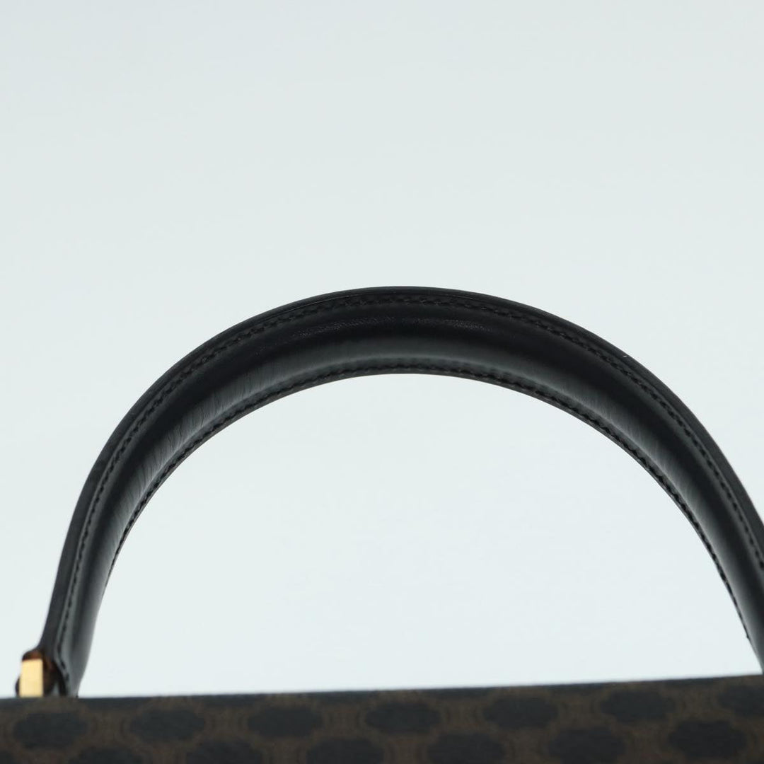 Celine Macadam Canvas Hand Bag PVC Leather 2way Brown Black Auth 87641A