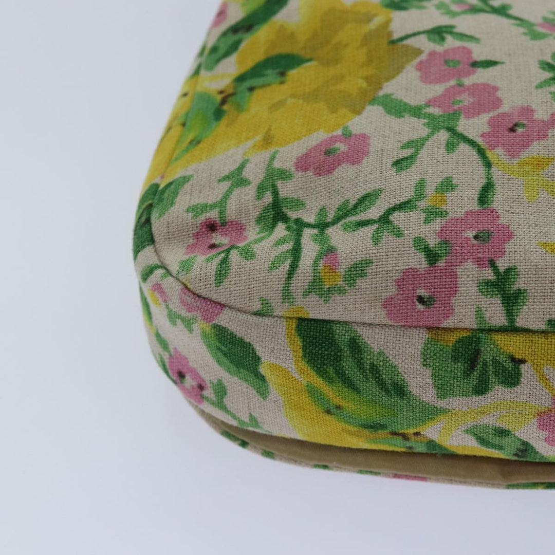 CHRISTIAN Top quality Dior Flower Shoulder Bag Canvas Beige Yellow Auth 87650