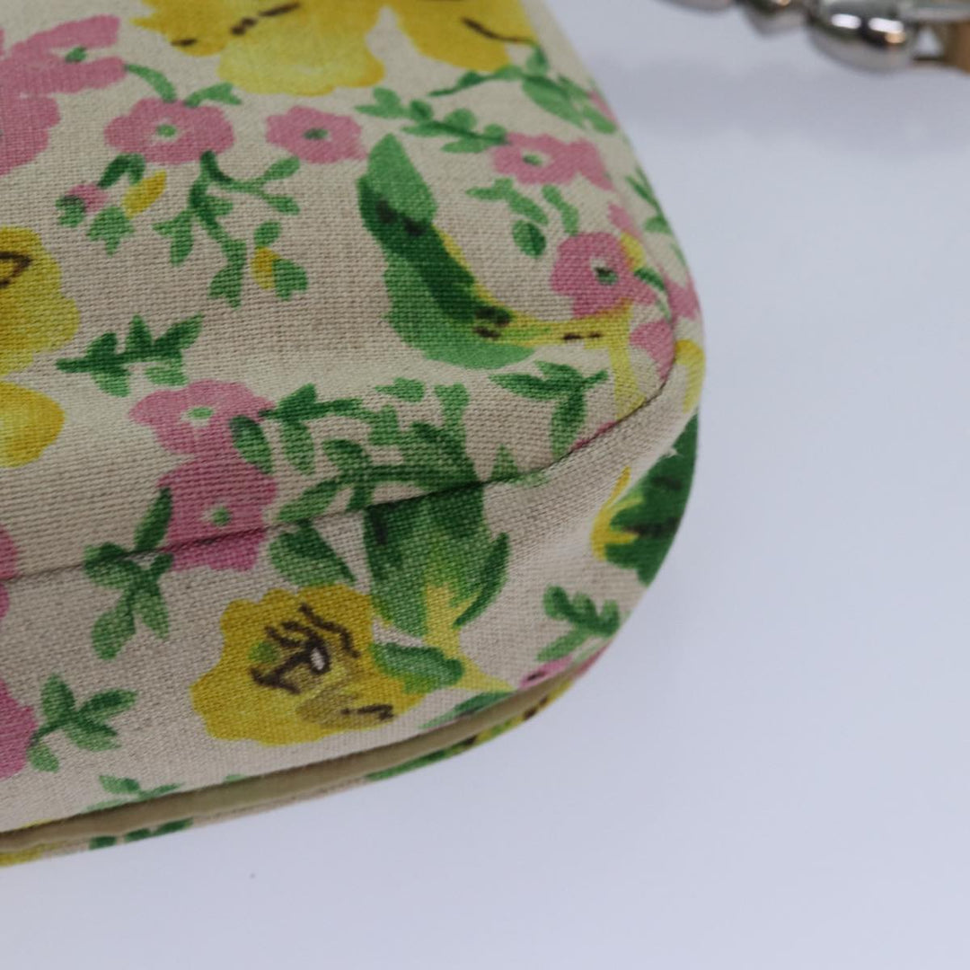 CHRISTIAN Top quality Dior Flower Shoulder Bag Canvas Beige Yellow Auth 87650