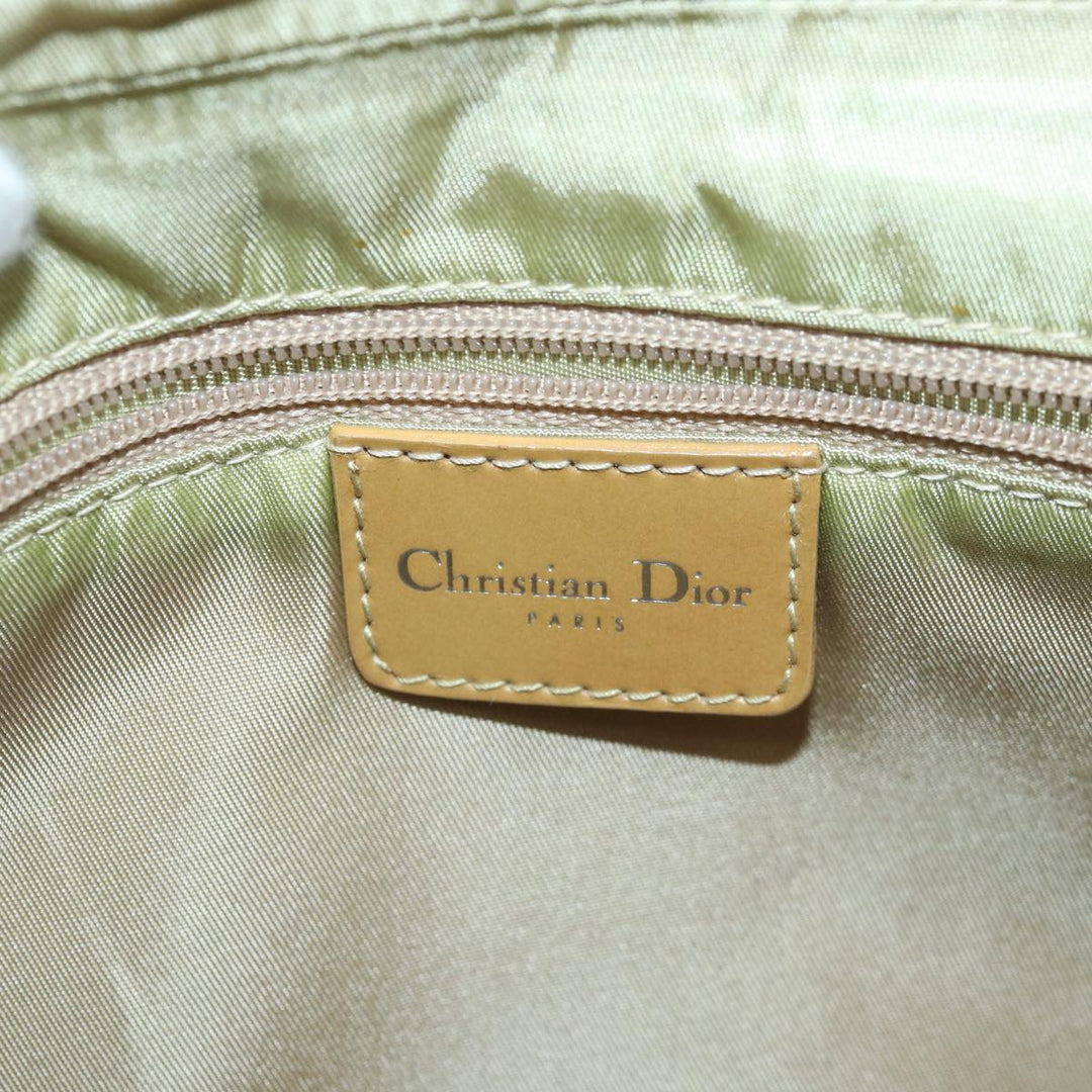 CHRISTIAN Top quality Dior Flower Shoulder Bag Canvas Beige Yellow Auth 87650