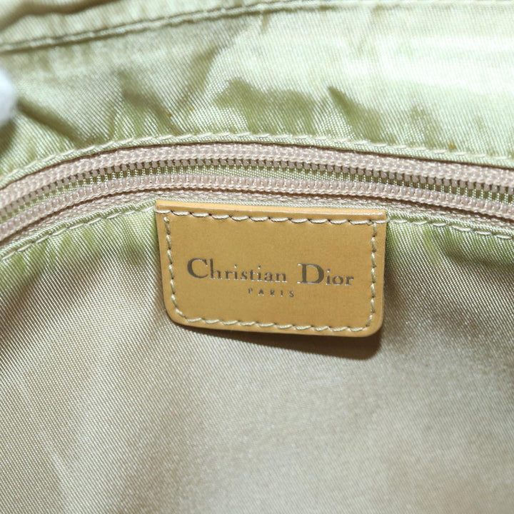CHRISTIAN Top quality Dior Flower Shoulder Bag Canvas Beige Yellow Auth 87650
