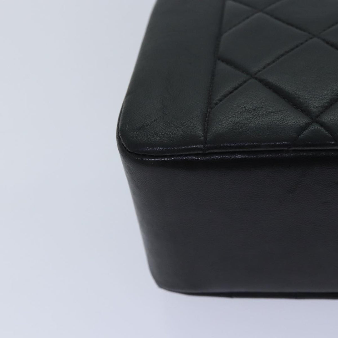Chanel Diana Matelasse Chain Shoulder Bag Lamb Skin Black CC Auth 87740A