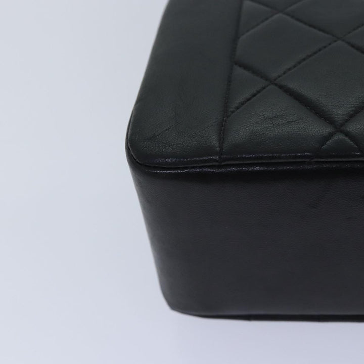 Chanel Diana Matelasse Chain Shoulder Bag Lamb Skin Black CC Auth 87740A
