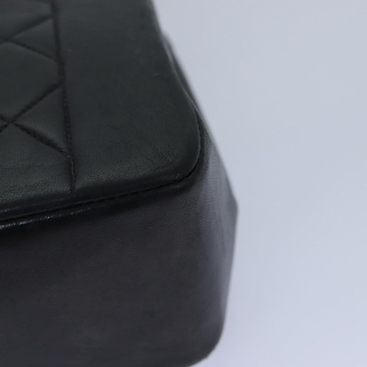 Top Quality Chanel Diana Matelasse Chain Shoulder Bag Lamb Skin Black CC Auth 87740A