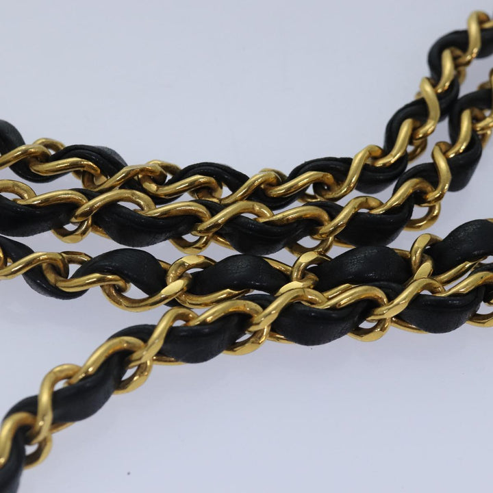 Top Quality Chanel Diana Matelasse Chain Shoulder Bag Lamb Skin Black CC Auth 87740A