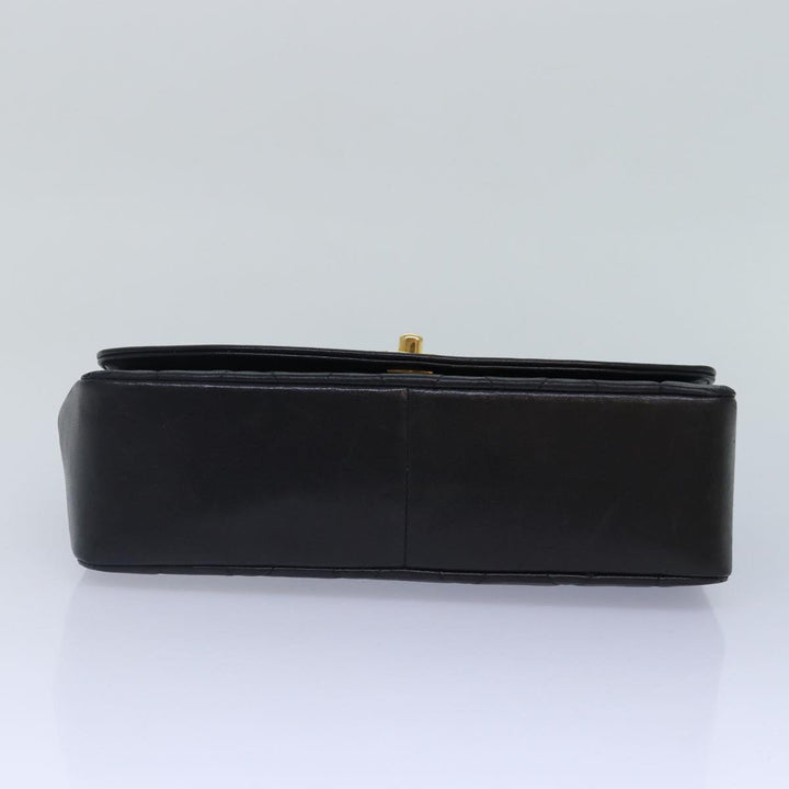 Chanel Diana Matelasse Chain Shoulder Bag Lamb Skin Black CC Auth 87740A