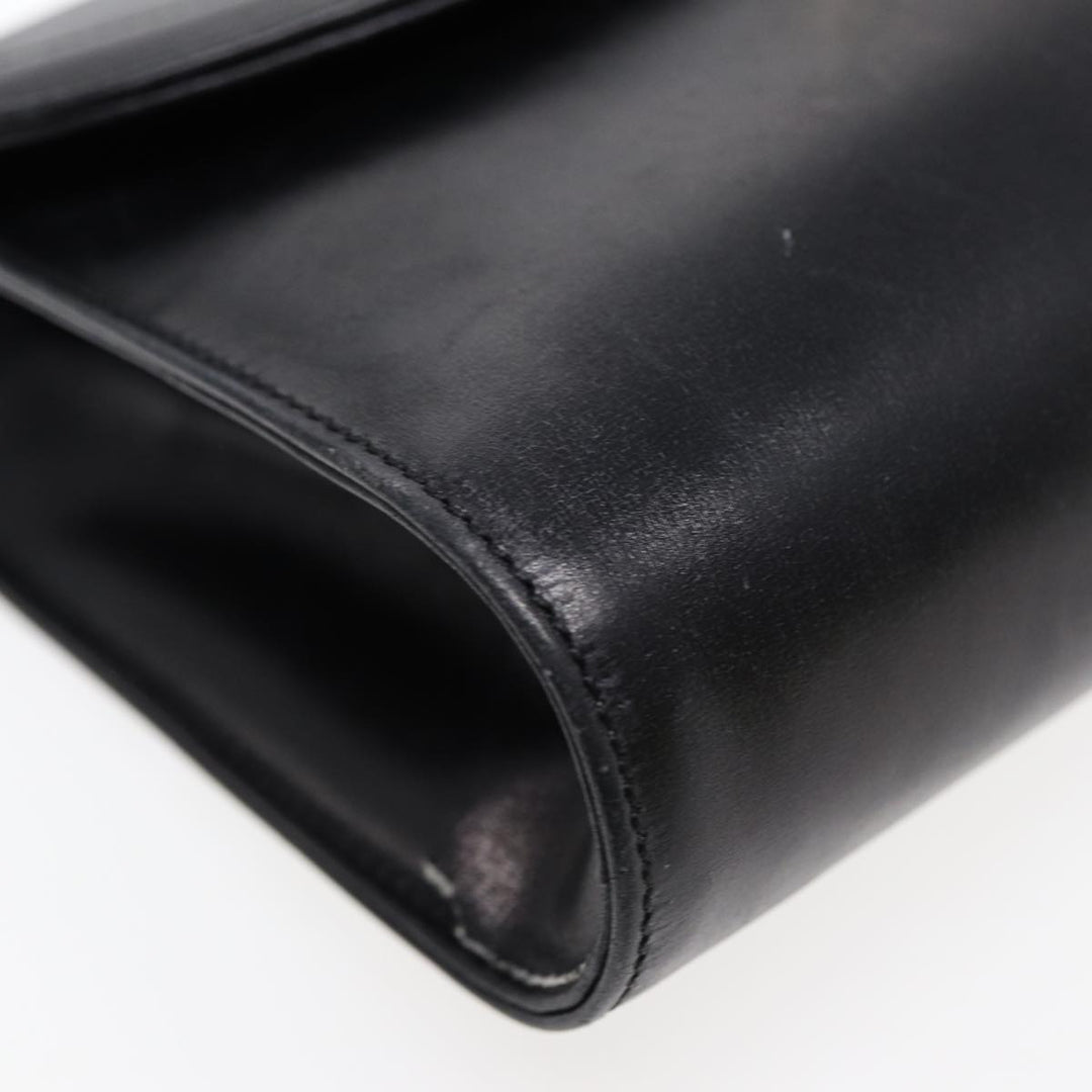 Celine Shoulder Bag Leather Black Gold Auth 87745