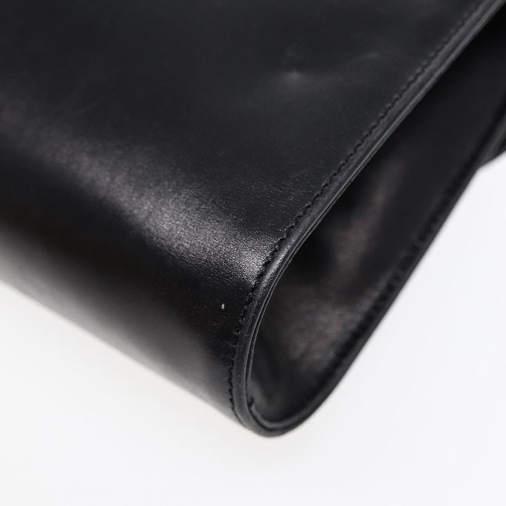 Celine Shoulder Bag Leather Black Gold Auth 87745