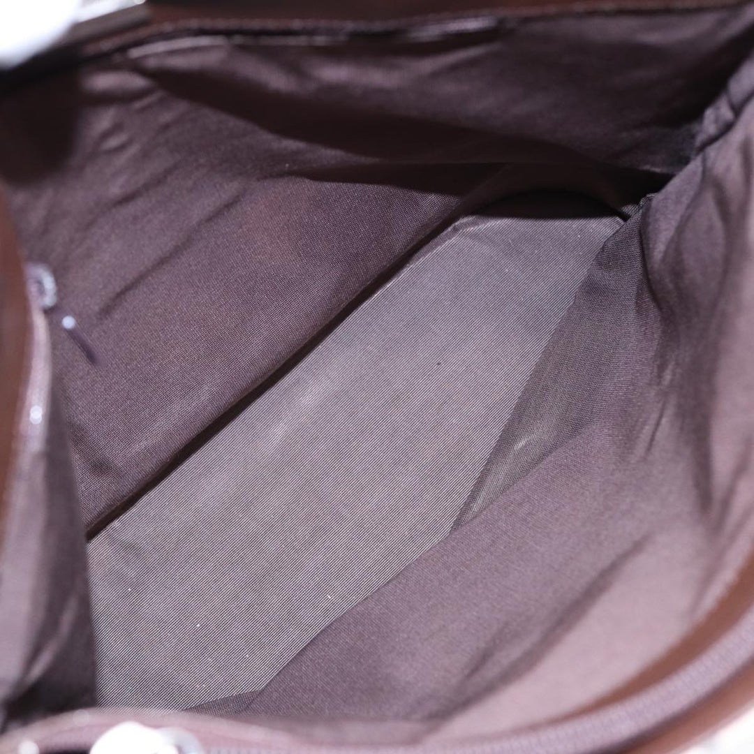 Burberry Nova Check Tote Bag Canvas Beige Brown Silver Auth 87766