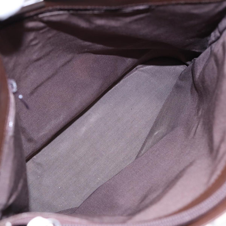 Burberry Nova Check Tote Bag Canvas Beige Brown Silver Auth 87766