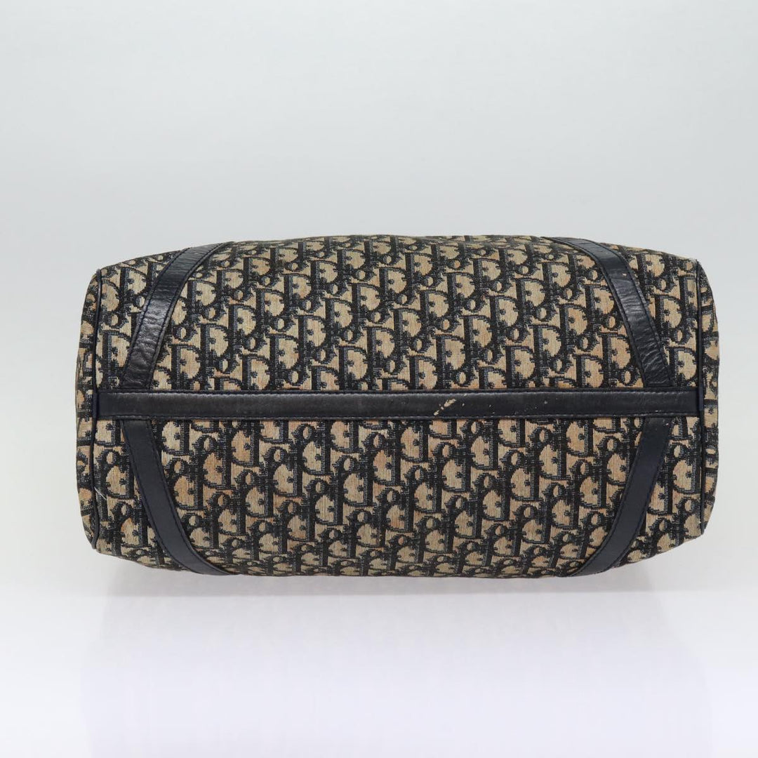 CHRISTIAN Top quality Dior Trotter Canvas Boston Bag Navy Auth 87810