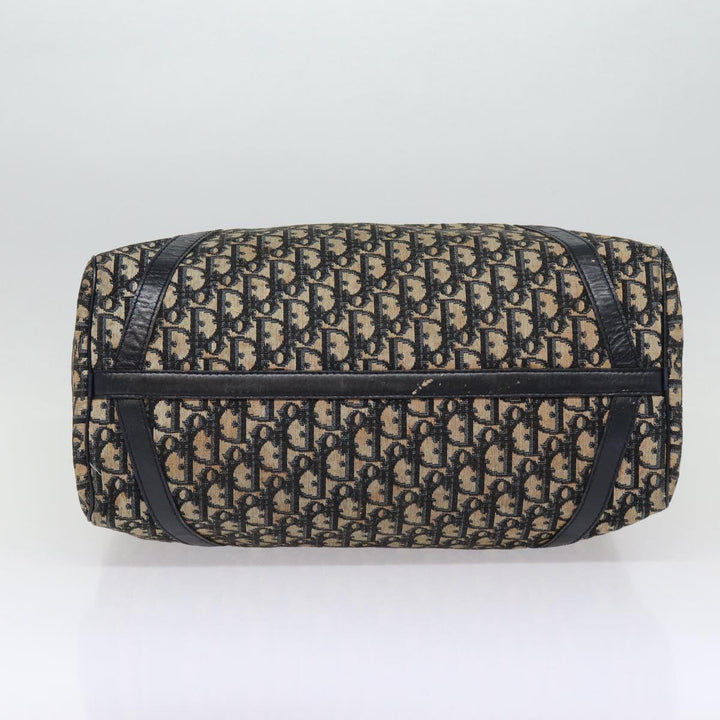 CHRISTIAN Top quality Dior Trotter Canvas Boston Bag Navy Auth 87810