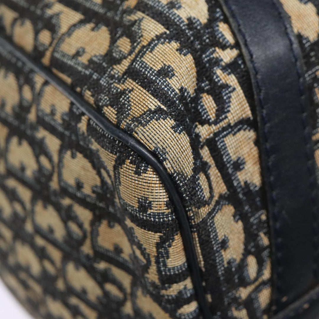 CHRISTIAN Top quality Dior Trotter Canvas Boston Bag Navy Auth 87810