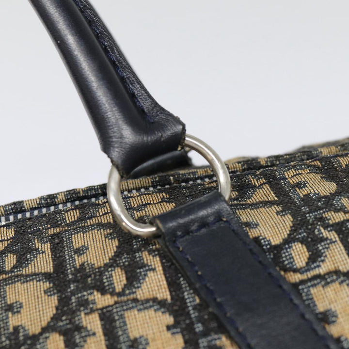 CHRISTIAN Top quality Dior Trotter Canvas Boston Bag Navy Auth 87810