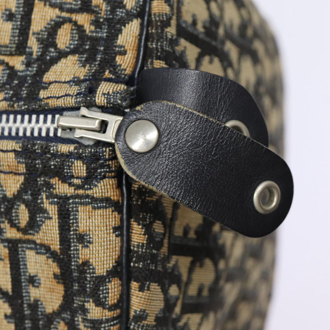 CHRISTIAN Top quality Dior Trotter Canvas Boston Bag Navy Auth 87810