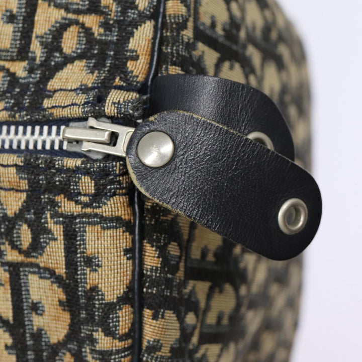 CHRISTIAN Top quality Dior Trotter Canvas Boston Bag Navy Auth 87810
