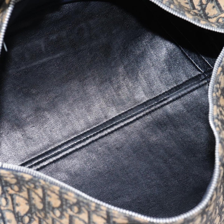 CHRISTIAN Top quality Dior Trotter Canvas Boston Bag Navy Auth 87810