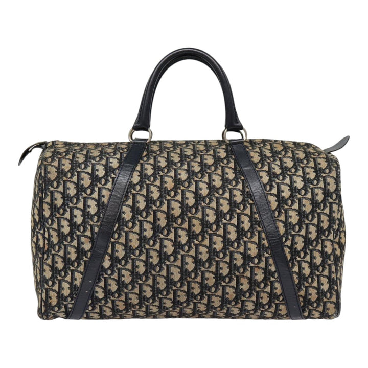 CHRISTIAN Top quality Dior Trotter Canvas Boston Bag Navy Auth 87810
