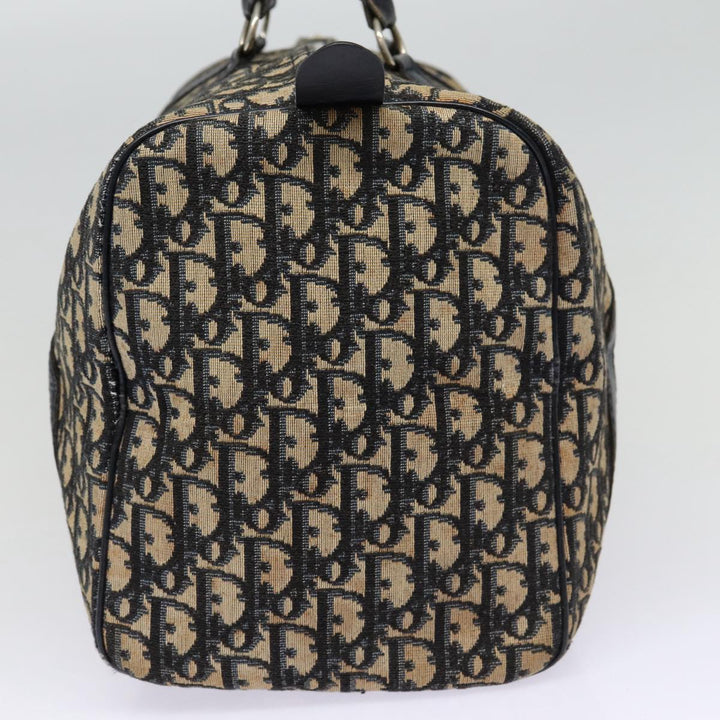 CHRISTIAN Top quality Dior Trotter Canvas Boston Bag Navy Auth 87810