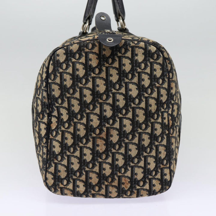 CHRISTIAN Top quality Dior Trotter Canvas Boston Bag Navy Auth 87810