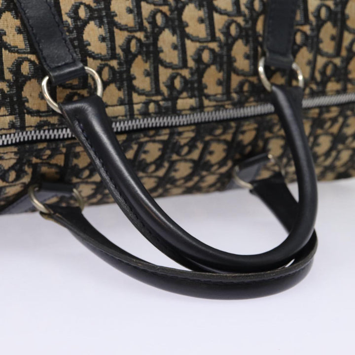 CHRISTIAN Top quality Dior Trotter Canvas Boston Bag Navy Auth 87810
