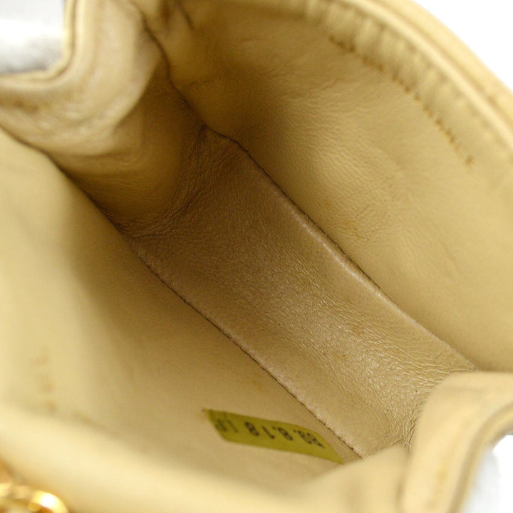 Top Quality Chanel 1989 Beige Lambskin Micro Classic Flap Belt Bag