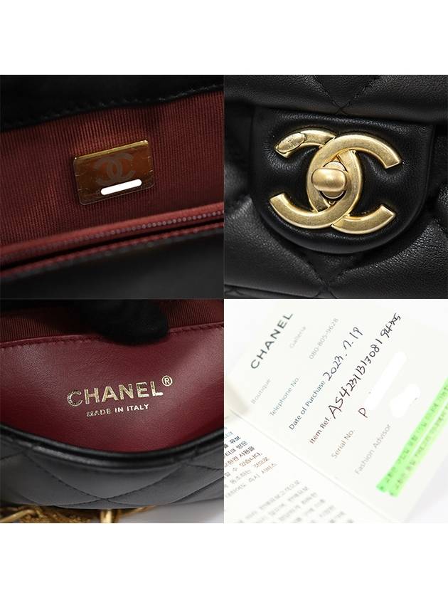 AS4231 Black Lambskin CC Logo Small Flap Chain Shoulder Bag Chanel