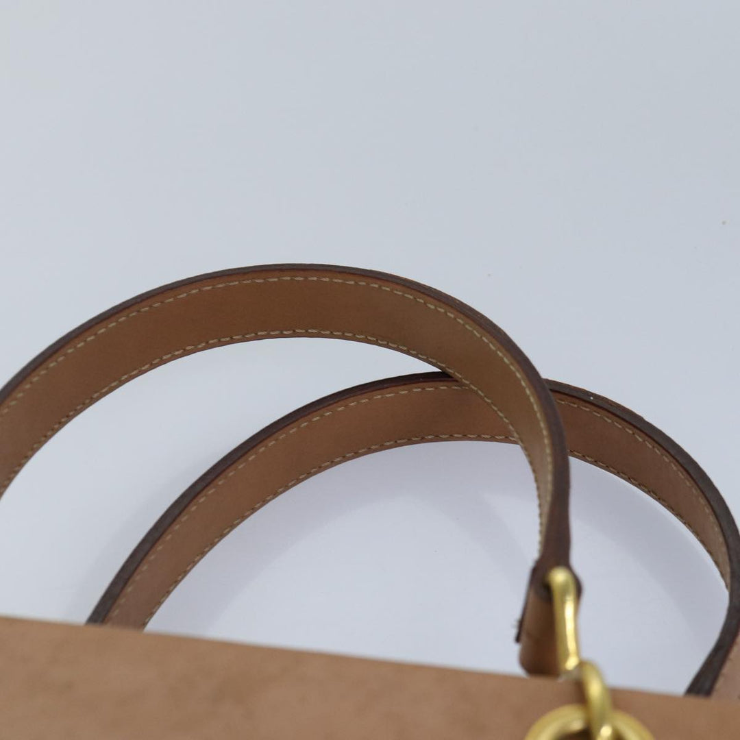 Celine Macadam Canvas Hand Bag PVC Leather Brown Gold Auth 87901