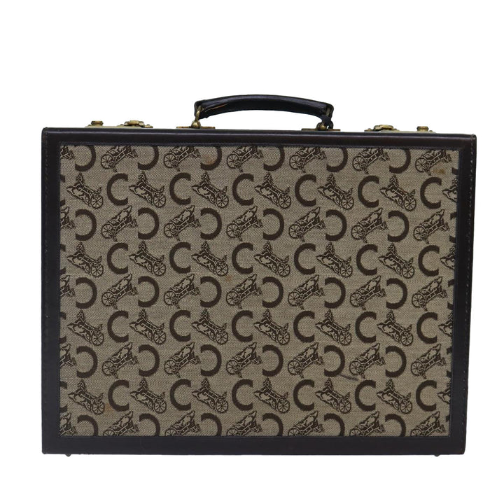 Celine C Sulky Trunk Case Beige Brown Auth 87910