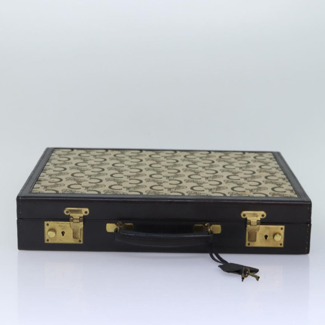 Celine C Sulky Trunk Case Beige Brown Auth 87910