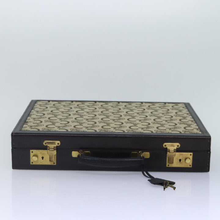 Celine C Sulky Trunk Case Beige Brown Auth 87910