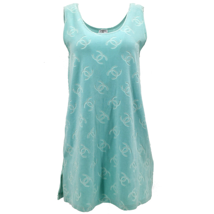 Top Quality Chanel Spring 1996 velvet CC-print dress #40