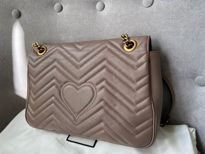 Gucci GG Dusty Pink Marmont Medium Shoulder Bag (RRP £2,070)