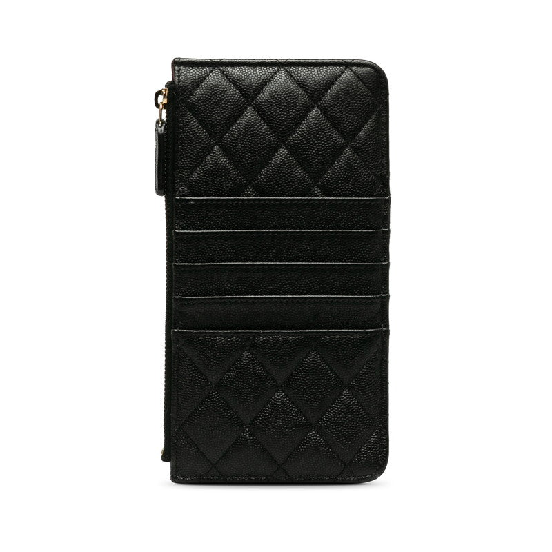 Top Quality Chanel Matrases Cocomark Timeless Classic Card Box Long Wallet Black Caviar   CHANEL