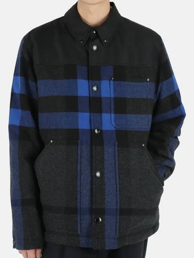 Burberry Men's Check Overfit Shirt Jacket Black Blue