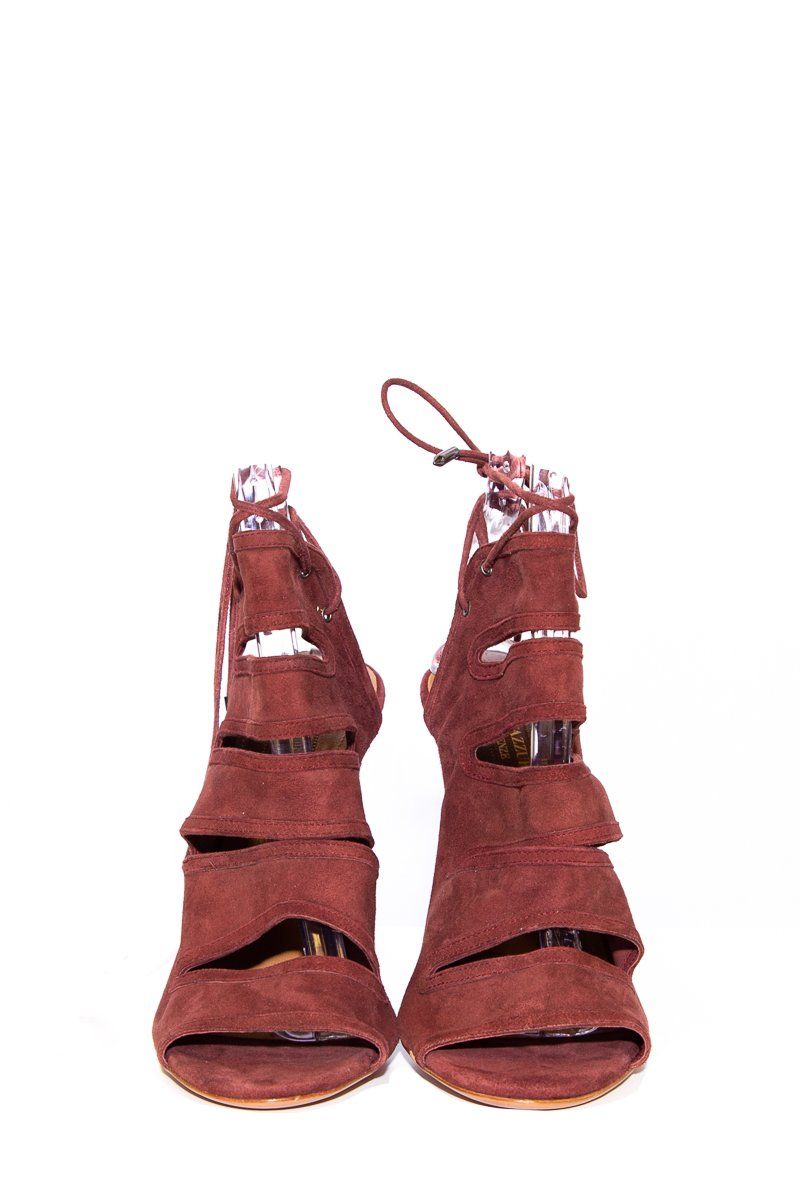Aquazzura Burgundy Suede Heels SZ 38
