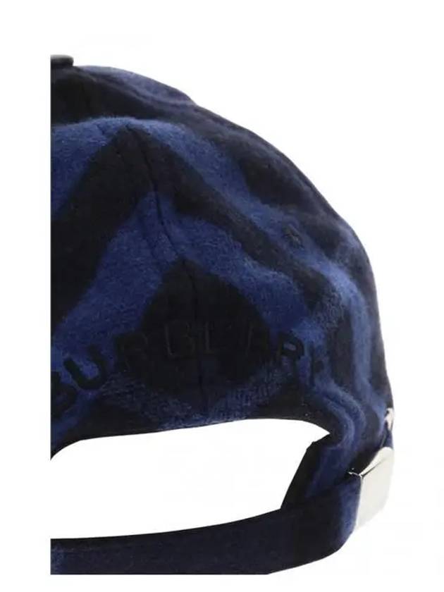 Burberry Check Pattern Wool Ball Cap Blue