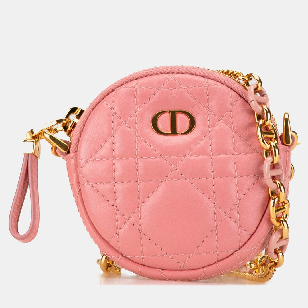 Top quality Dior Mini Lambskin Cannage Round Caro Pouch