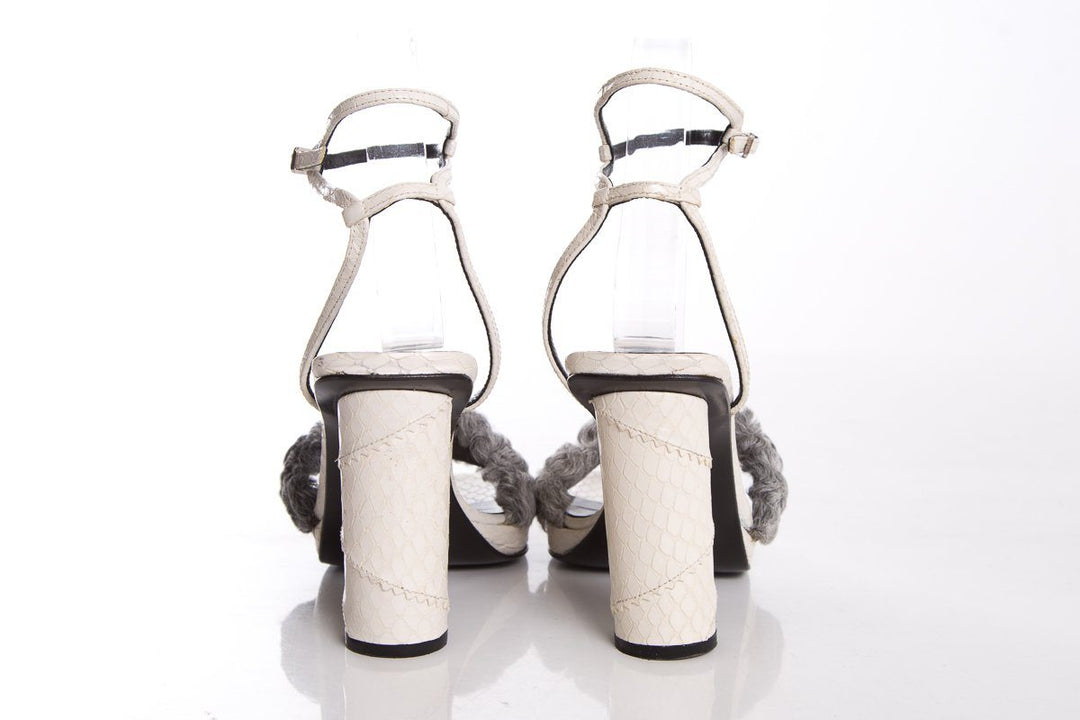 Versace White Leather Sandals SZ 36