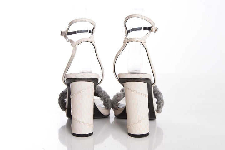Versace White Leather Sandals SZ 36