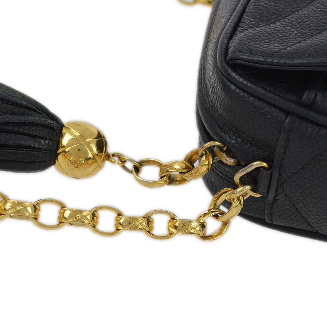 Top Quality Chanel Black Caviar Skin Pocket Camera Bag