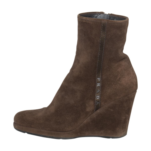 Prada Sport Suede Wedge Ankle Boots