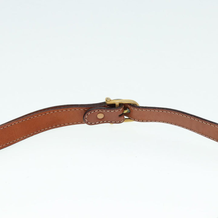 Celine Macadam Canvas Shoulder Bag PVC Leather Brown Gold Auth 88109