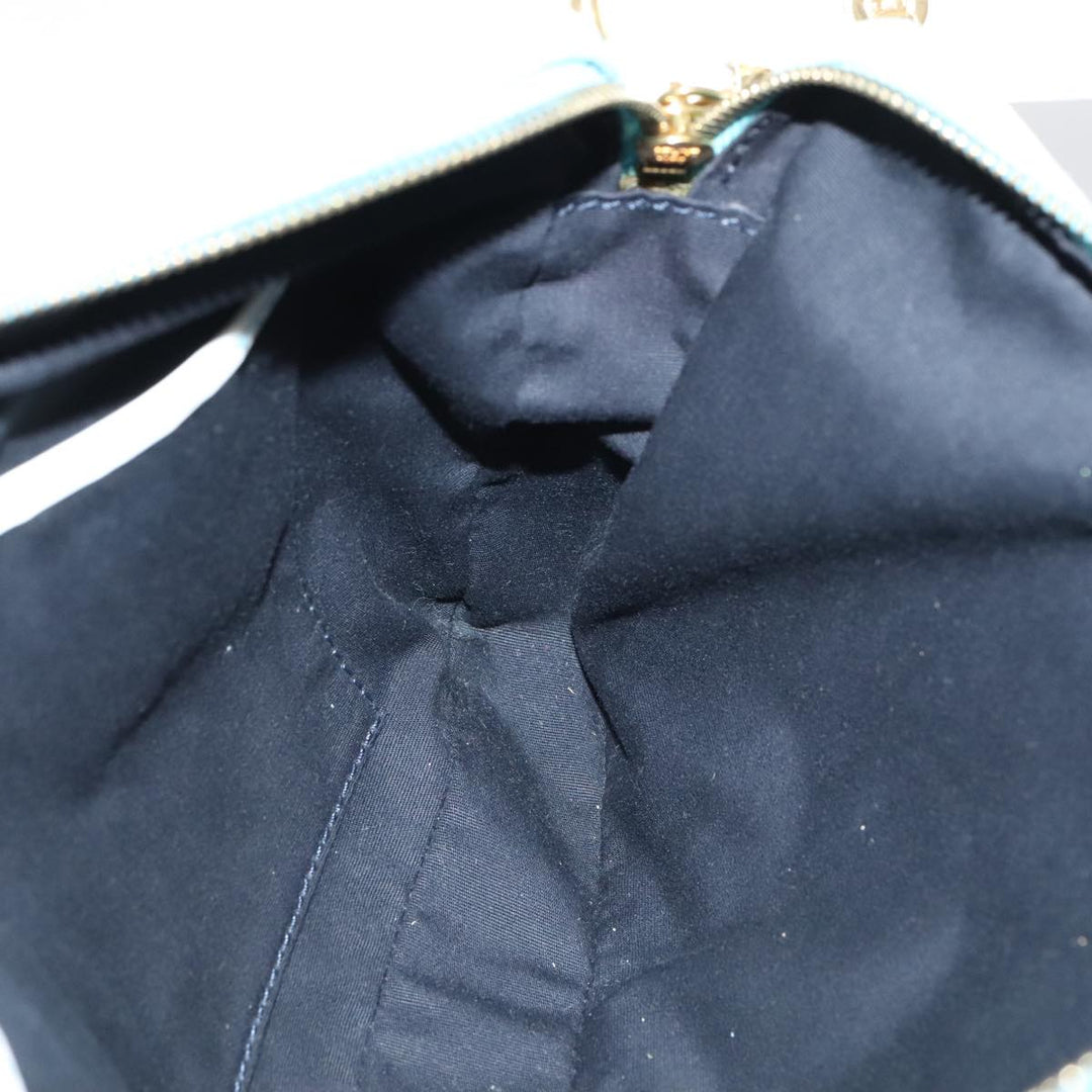 Celine C Macadam Canvas Shoulder Bag Blue Gold Auth 88113