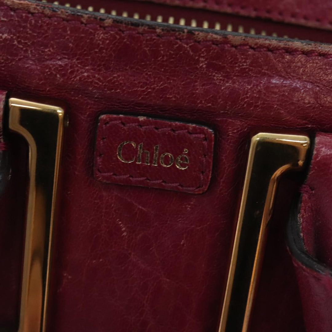 Chloe Etel Shoulder Bag Leather 2way Pink Gold 88188