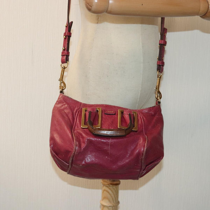 Chloe Etel Shoulder Bag Leather 2way Pink Gold 88188