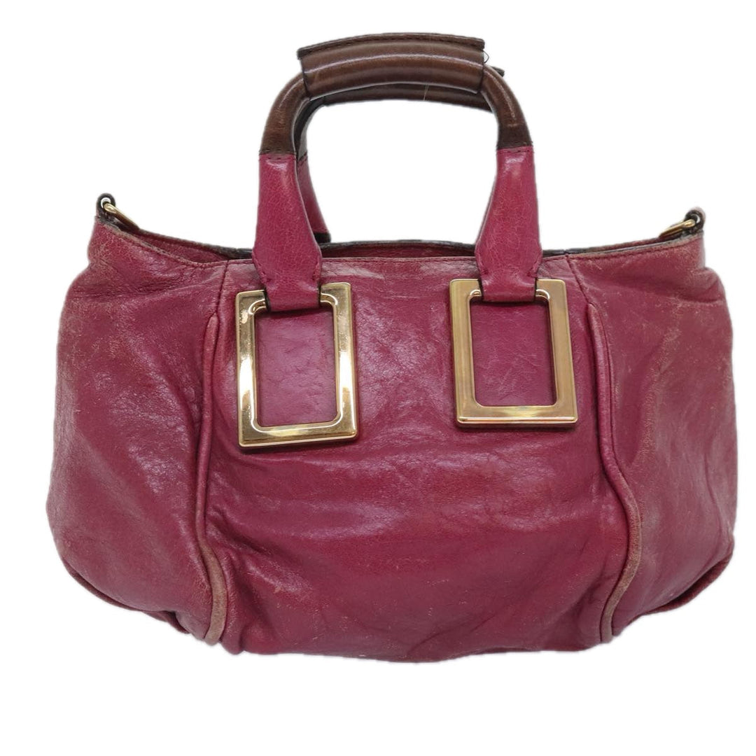 Chloe Etel Shoulder Bag Leather 2way Pink Gold 88188